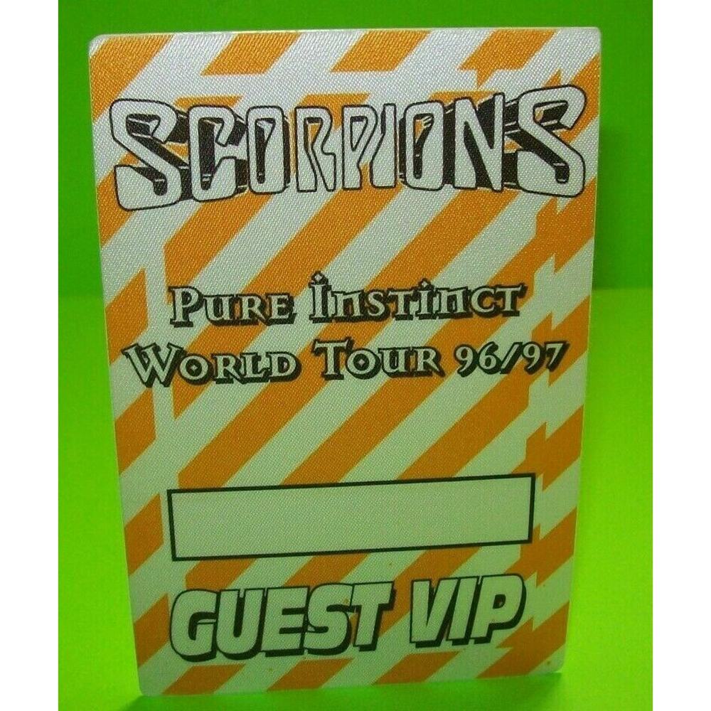 Scorpions Pure Instinct World Tour VIP Backstage Pass Original 1996 Hard Rock